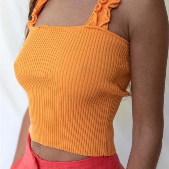 FIND ME NOW - Cora Ruffle Tank - Papaya - Picture 2 of 7